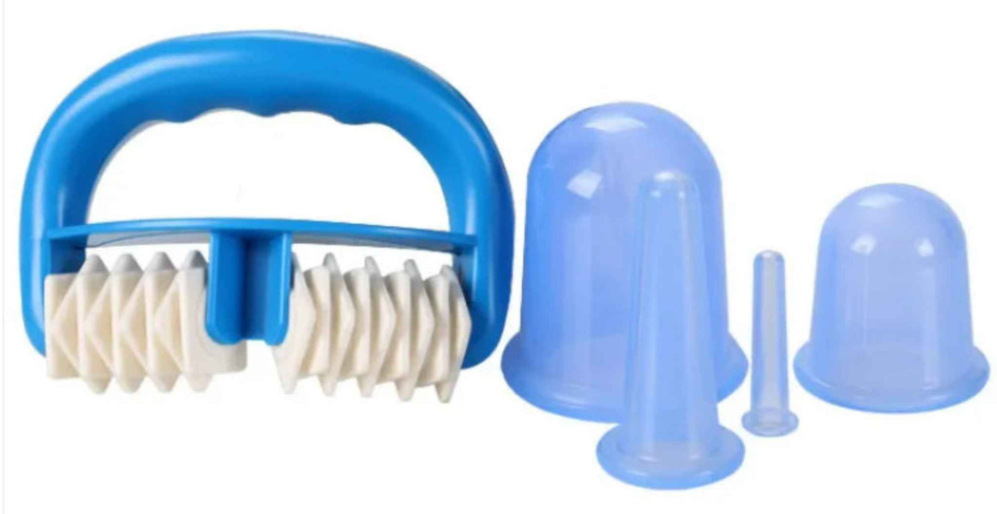 Roller Massager & 5 pc Vacuum Cupping Device Set