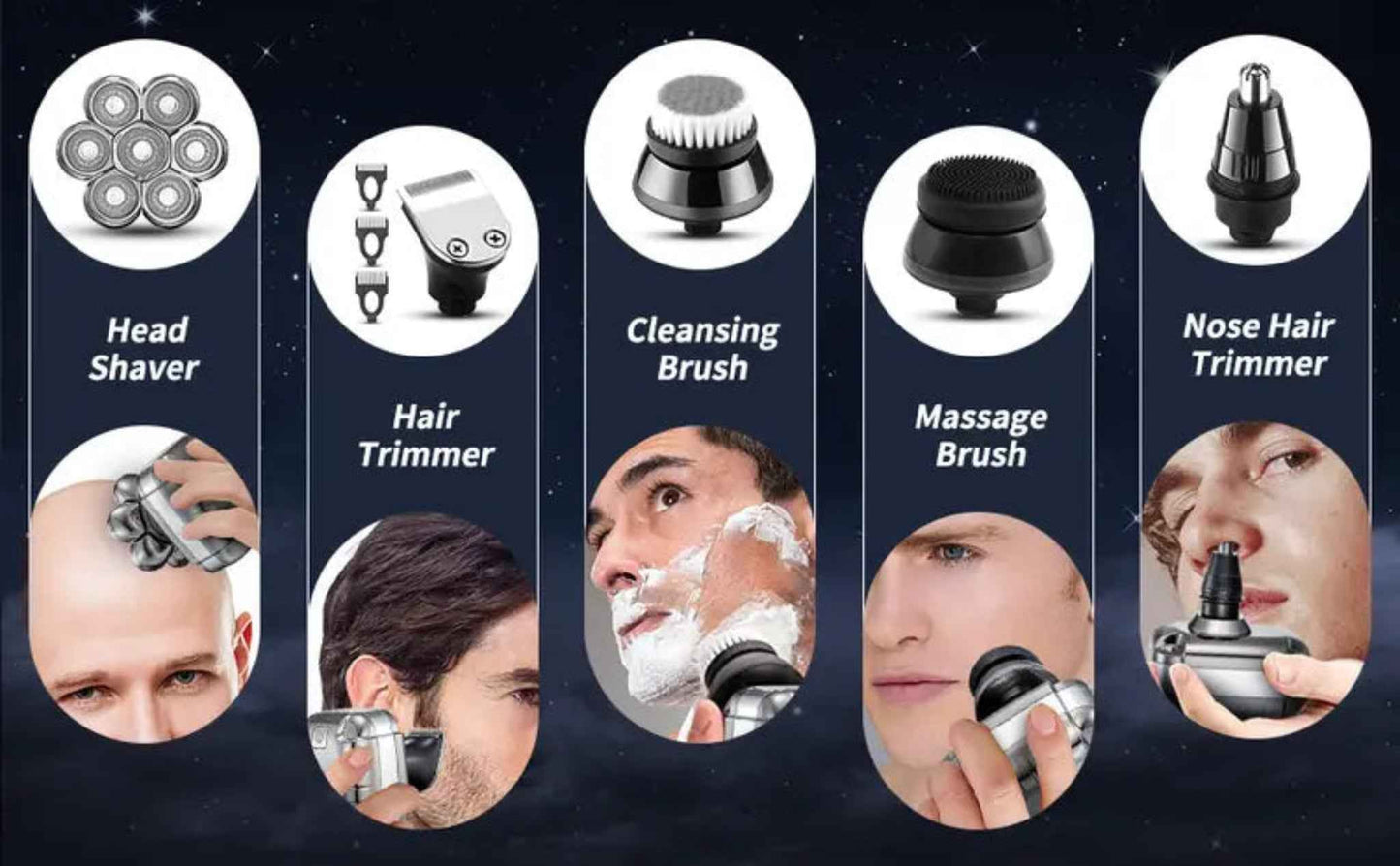 Waterproof Rechargeable Head Shaver for Men
