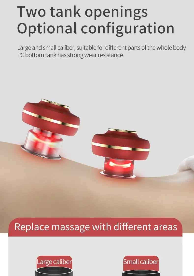 Portable Electric Cupping Massager with Red Light