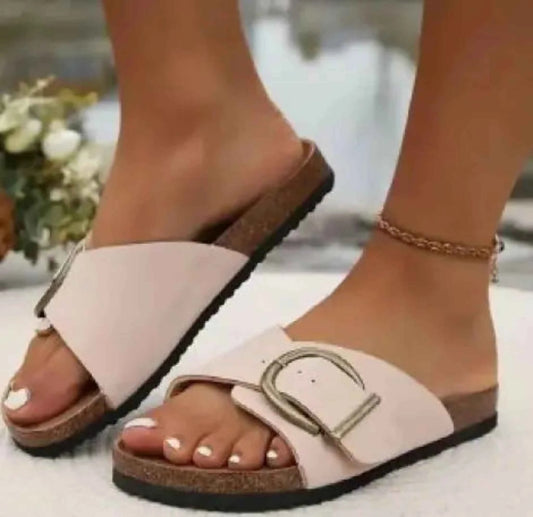 Pin Buckle Slipper Sandals
